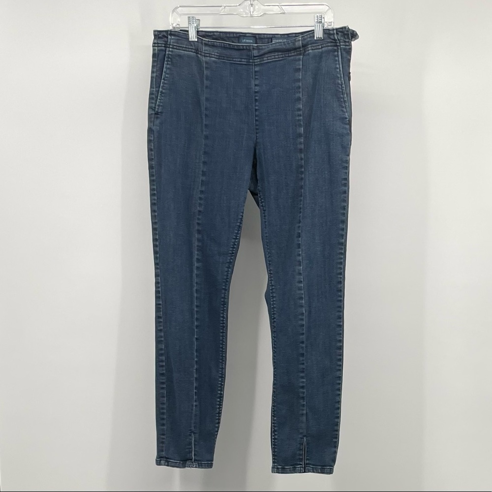 J. Jill Authentic Fit Front Slit Ankle Jeans Dark Wash Size 12